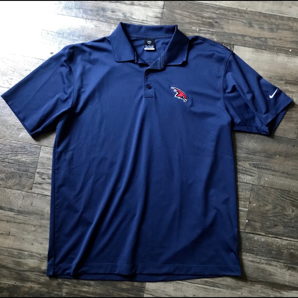 Nike Atlanta Hawks DRI-FIT Navy Blue Polo Shirt